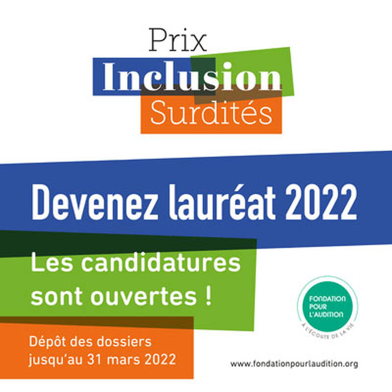 Illustration de l'article Appel &agrave; candidature aux Prix Inclusion Surdit&eacute;s 2022